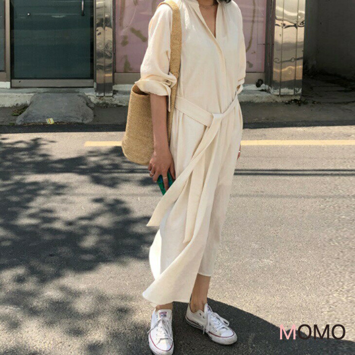 樂天商城 - さらっとした着流しワンピース シャツワンピース 普段着ワンピース ナチュラルワンピース ミドル丈 大人ワンピ 大人カジュアル 大人ファッション 大人コーデ アラサーファッション アラサーコーデ アラフォーコーデ アラフィフコーデ 大人韓国コーデ ins