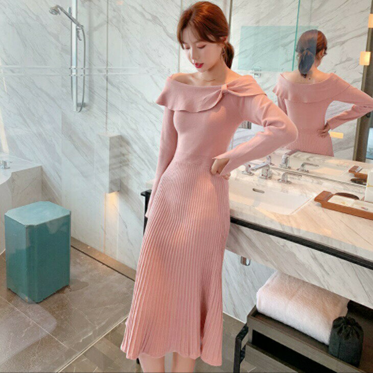 ロングスリムニットワンピ—ス 肩エレガントワンピ お出かけワンピ 大人カジュアル きれかわワンピコーデ 大人ファッション 大人コーデ 大人カジュアル 大人韓国コーデ アラサーファッション アラサーコーデ ママコーデ アラフォーコーデ シンプルライフのサムネイル