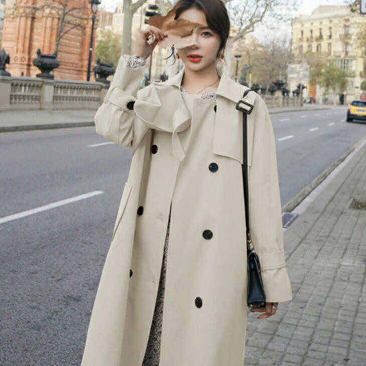 樂天商城 - トレンチコート レトロコート ロングコート レディースジャケットコート コートジャケット アウターコート アウター スタンドカラー 防寒 ミドル丈 あったか 大きめサイズ 小さいサイズ 着痩せ 秋冬 防寒 レディース アラサーファッション