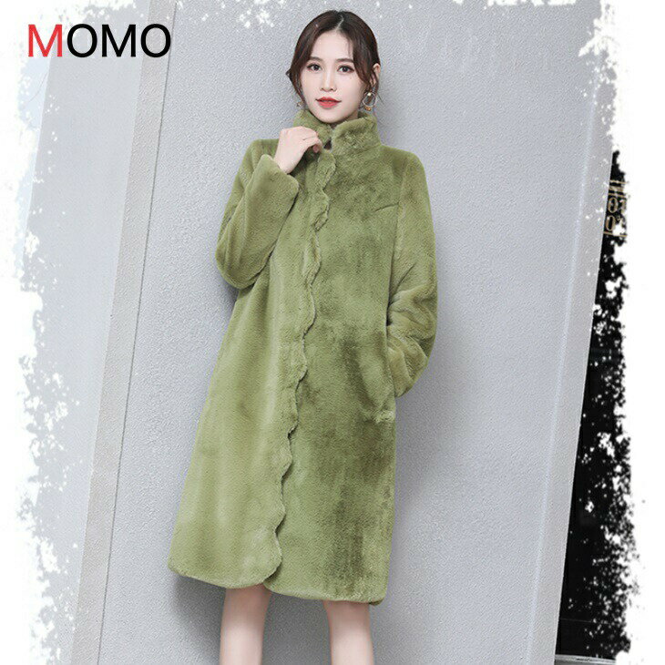 樂天商城 - 可愛い波型ステッチ フェイクファーもこふわミドルコート スタンドカラーアウターコート あったか素材 ミドルコートファー 大人カジュアル アラサーちゃん アラサーコーデ アラフォーコーデ シンプルコーデ 大人ファッション 大人コーデ 大人韓国コーデ ins