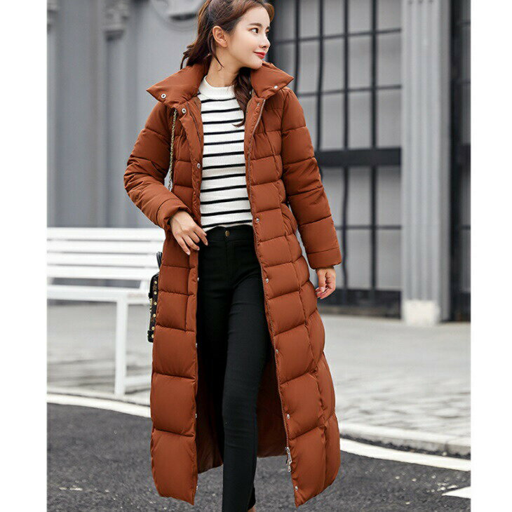 ファーフード付きロングコットンダウンコート す...の紹介画像2