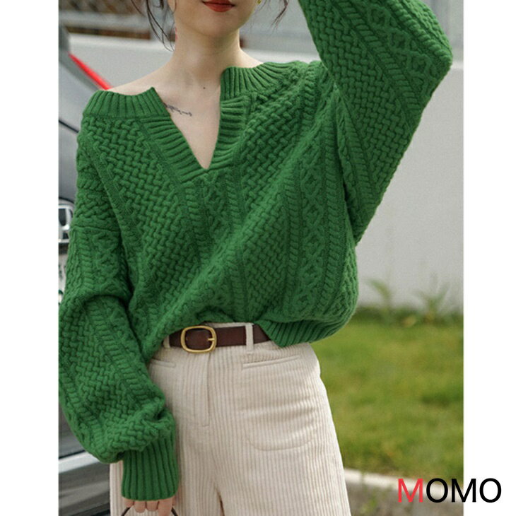 樂天商城 - Vネック ルーズ ゆったり プルオーバーセーター ざっくり 秋冬ニット 大人ニット 大人カジュアル 大人コーデ アラサーファッション アラサーコーデ アラフォーコーデ アラフォーファッション ママコーデ 着回しコーデ ワンマイルコーデ 韓国コーデ
