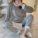 【上下セット販売】 ふわふわ もこもこ パジャマ 長袖 秋 冬 ナイトウェア リラックスウェア 部屋着 スウェット トレーナー ジャージ ルームウェア トップス...