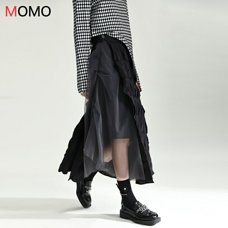 樂天商城 - Aラインメッシュ プリーツ スカート モノトーンデザイン 被らない ニッチデザイン ミドル丈 ハイウエスト シンプル スカート 大人カジュアルコーデ アラサーちゃんコーデ アラサーコーデ アラフォーコーデ 韓国 ファッション 大人コーデ ins