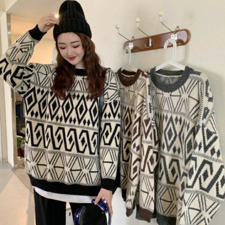 ルーズUネックセーター ミドル丈 秋冬ボトミングニット 大人ニット 大人カジュアル 大人コーデ アラサーコーデ アラサーファッション ..