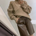 タートルネックセーター ラウンドオープンニット 秋冬ニット 大人ニット 大人カジュアル 大人ガーリー 大人韓国コーデ 大人コーデ 大人可愛い アラサーファッション アラサーコーデ ママコーデ アラフォーコーデ シンプルコーデ シンプルライフ(4)