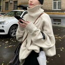 タートルネックセーター ざっくりルーズセーター プルオーバーニットセーター 大人カジュアル 大人ガーリー 大人韓国コーデ 大人コーデ 大人可愛い アラサーファッション アラサーコーデ ママコーデ アラフォーコーデ シンプルコーデ シンプルライフ ins(4)