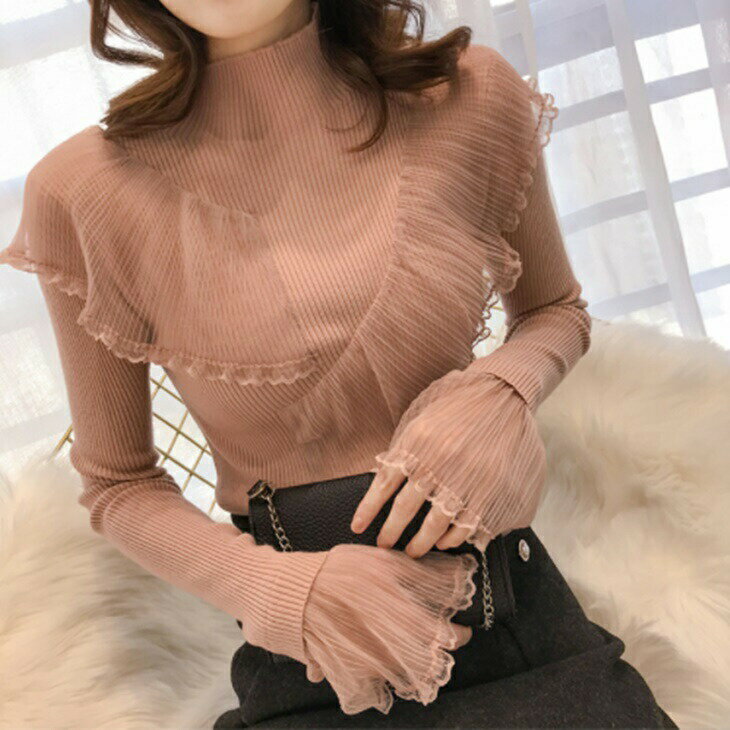 秋冬 韓国ファッション 韓国コーデ 6色 長袖 トップス ニット レディース レディースファッション レデ..