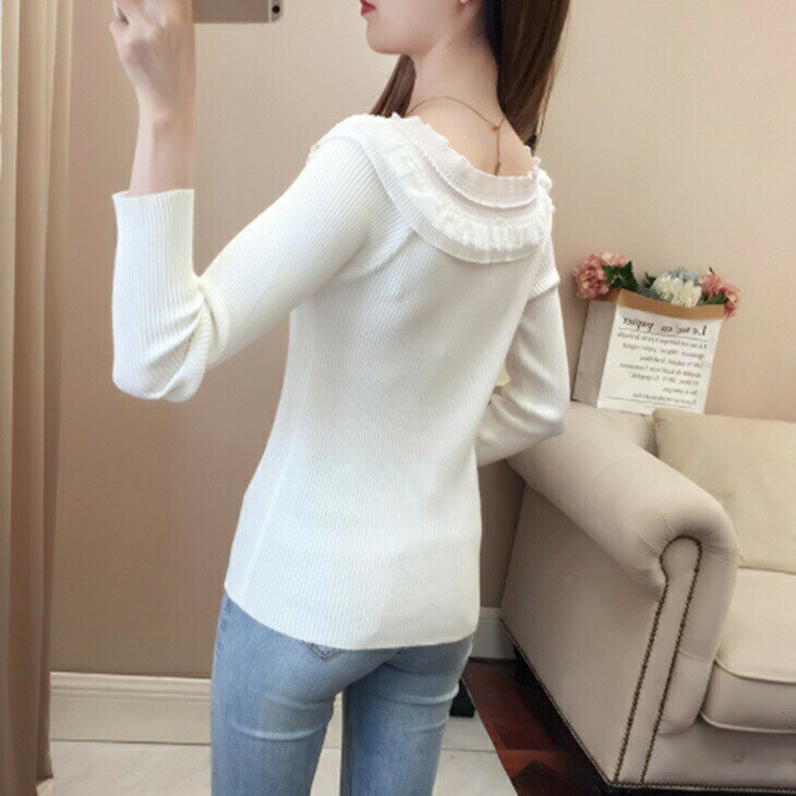 シンプルニット ハイネックニット ニットセーター フリルニット ホワイト ブラック、カーキ シンプル お洒落ハイネックニットト きれいめ 大人 秋 冬 韓国ファッション 韓国コーデ ベーシックジャンパー レトロ調 アラサーファッション