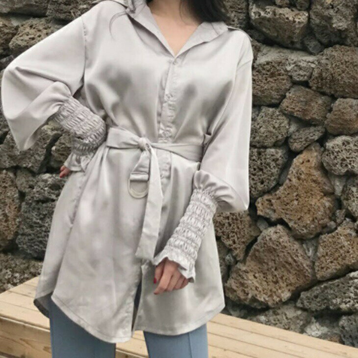 樂天商城 - ルーズワンピシャツ 秋冬 ジャケットワンピ オーバーシャツ シンプルシャツ オトナ風 大人ファッション 大人コーデ 気軽に羽織れるアウター ワンマイルコーデ アラサーファッション アラサーコーデ ママファッション ママコーデ ins 韓国ファッション
