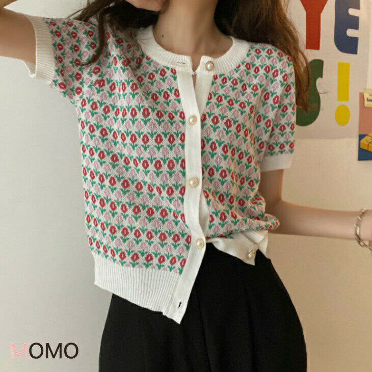 サマーニットカーディガン 薄手半袖ニットセーター ラウンドネック半袖サマーニットセーター カジュアルカーディガン 綺麗なサマーニットカーディガン 大人ファッション 大人コーデ 大人カジュアル 大人韓国コーデ アラサーファッション アラサーコーデ ins