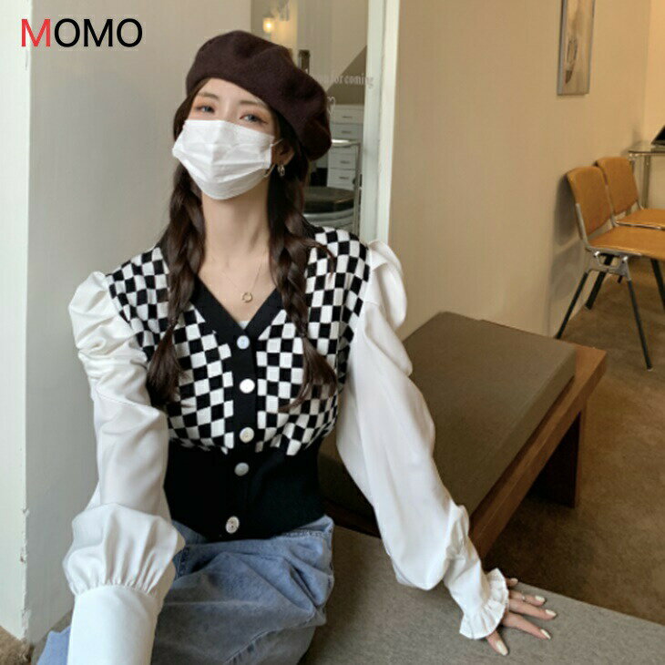 フェイクカーディガンベスト＋ブラウ...