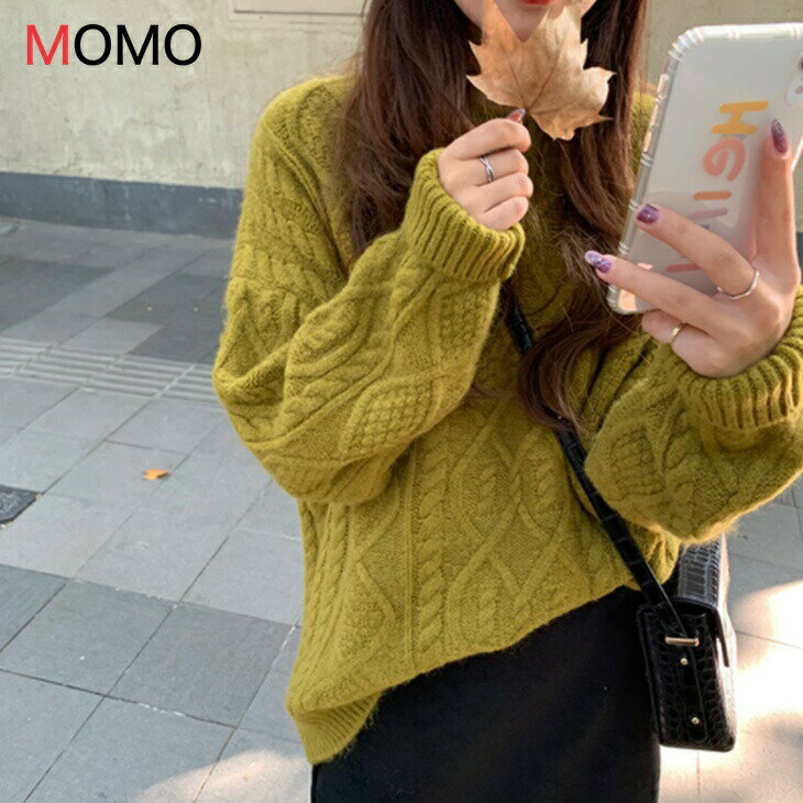 樂天商城 - ルーズツイスト編みセーター レディースボトミングセーター 温かカジュアルニットセーター 大人カジュアル アラサーちゃん アラサーコーデ アラフォーコーデ シンプルコーデ 大人ファッション 大人コーデ 大人韓国コーデ ins ワンマイルコーデ