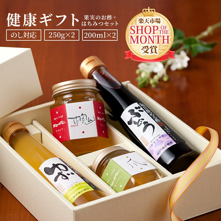 父の日 プレゼント 毎日飲める酢 200ml×2本 蜂蜜 250g×2個 健康セット 送料無料 | 飲む酢 飲むお酢 お酢 酢 ドリンク 果実酢 ビネガードリンク 健康 ギフト 健康食品 飲料 ギフトセット ビネガー りんご酢 飲む 健康ドリンク