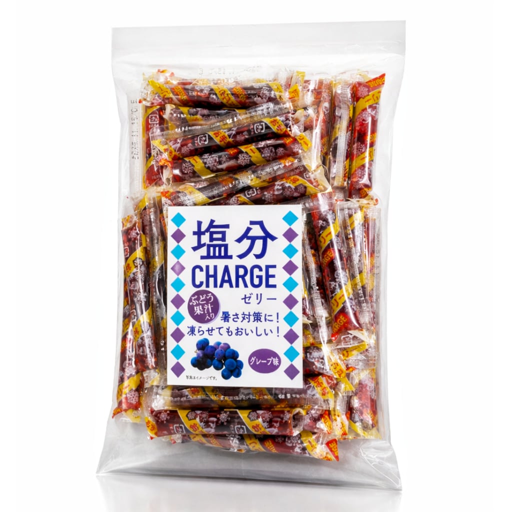 塩分チャージゼリー （グレープ味）業務用400g入り 塩ゼリー 熱中症対策 暑さ対策 野外作業 工事現場 工場 スポーツ 部活 サッカー 野球 ランニング ゴルフ 登山 ハイキング イベント 夏季対策