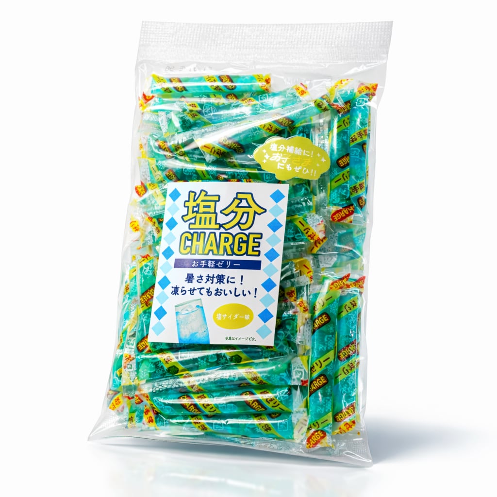 新入荷！　塩分チャージゼリー （サイダー味）業務用400g（約42本）入り 熱中症 対策 塩分 補給 塩ゼリー