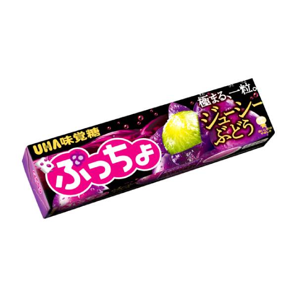 UHA味覚糖 ぷっちょスティックジューシーぶどう 10粒 120コ入り 2023/09/11発売 (4902750905535c)