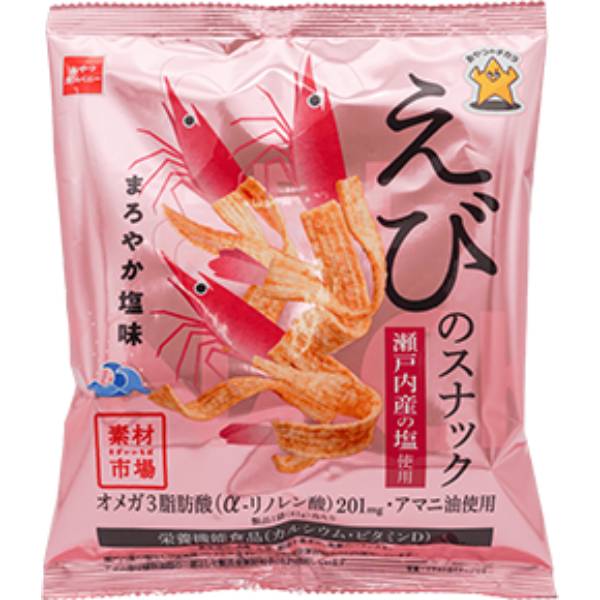 おやつカンパニー 素材市場えびのスナック(まろやか塩味) 61g 24コ入り 2023/02/06発売 (4902775070126)