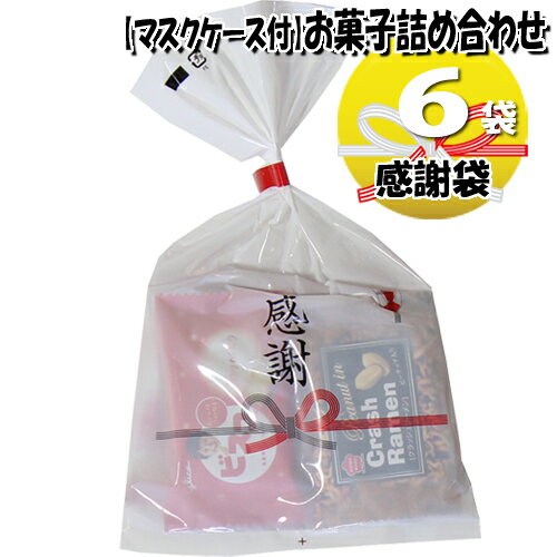 (全国送料無料)【使い捨てタイプマスクケース付き】感謝袋　お菓子詰め合わせ 6袋(Aセット) 詰め合わせ　駄菓子 さんきゅーマーチ メール便(omtmb6760)