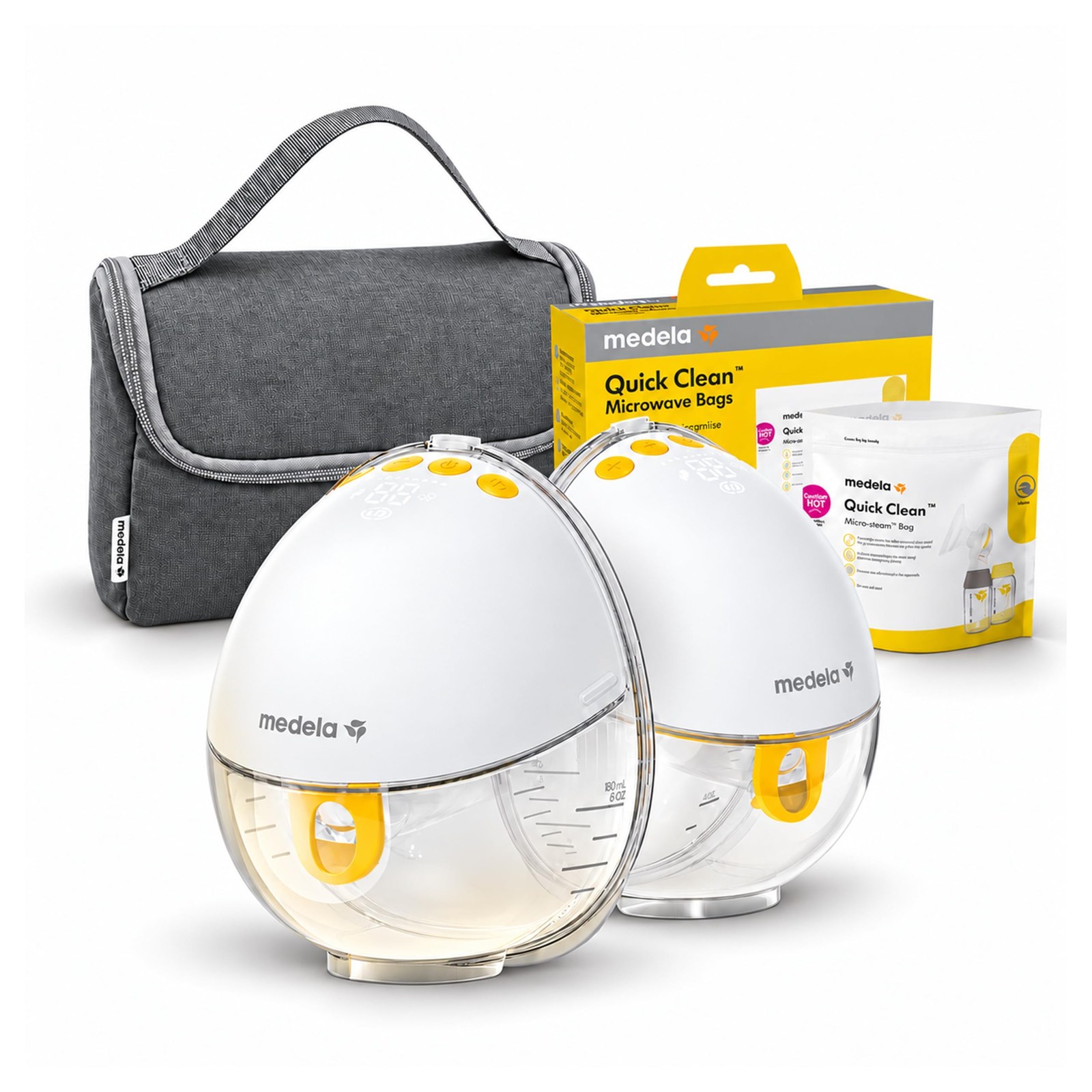【展示品】メデラ モーションインブラ 両胸用 電動さく乳器 除菌バッグセット