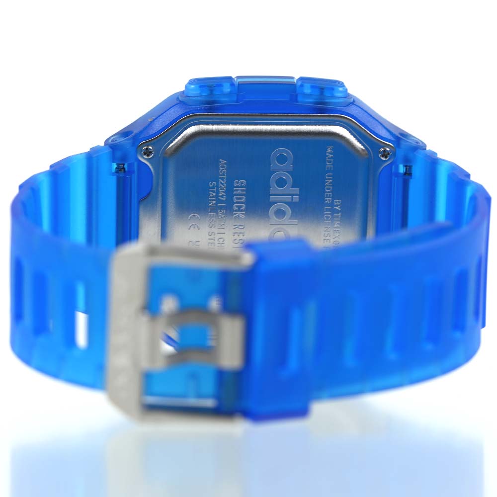 アディダス 腕時計 デジタル ユニセックス メンズ adidas DIGITAL ONE GMT カレンダー クリア 半透明 ブルー AOST22047