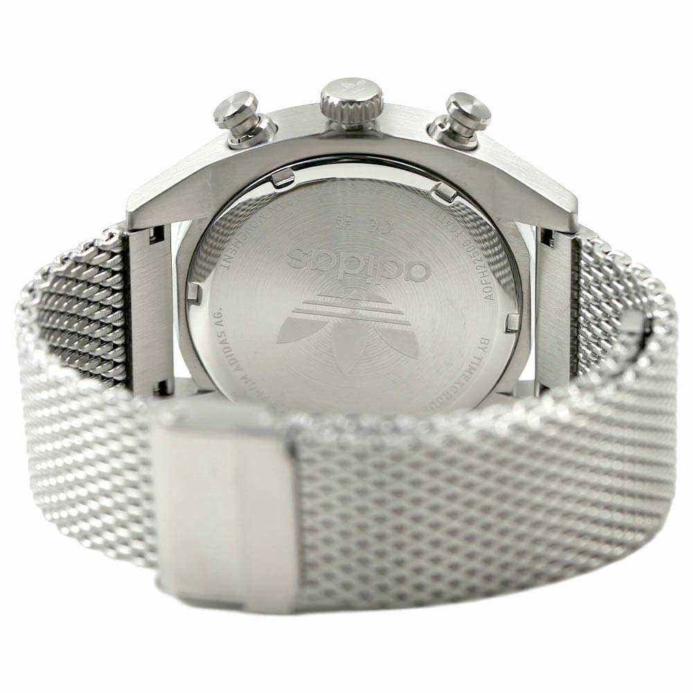 アディダス 腕時計 メンズ クロノグラフ ブルー レッド シルバー ステンレス メッシュベルト adidas EDITION TWO CHRONO AOFH22500