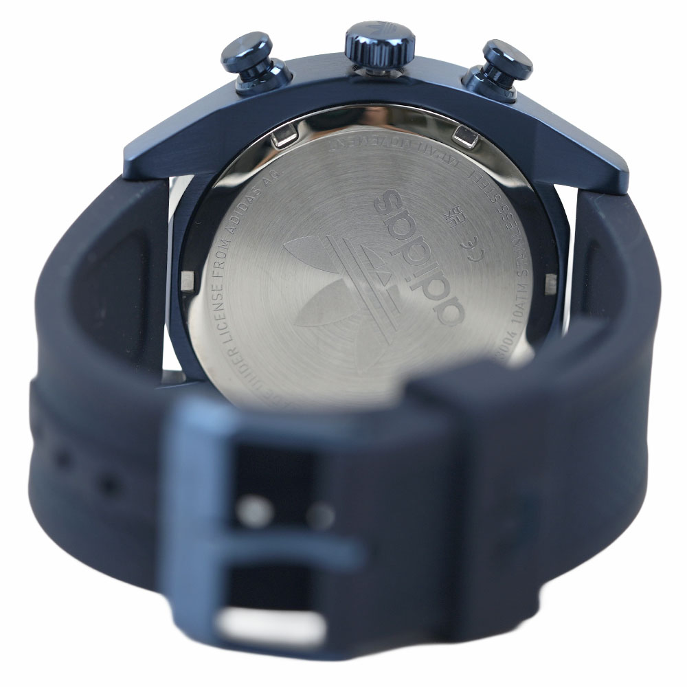 アディダス 腕時計 メンズ クロノグラフ 日付カレンダー ブルー シリコンベルト adidas EDITION TWO CHRONO AOFH23004