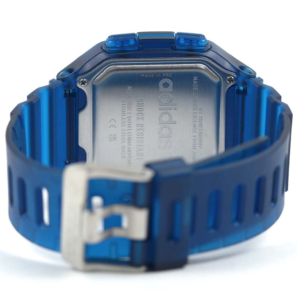 アディダス 腕時計 デジタル ユニセックス メンズ カレンダー クリア 半透明 ブルー adidas DIGITAL ONE GMT Unisex AOST22552
