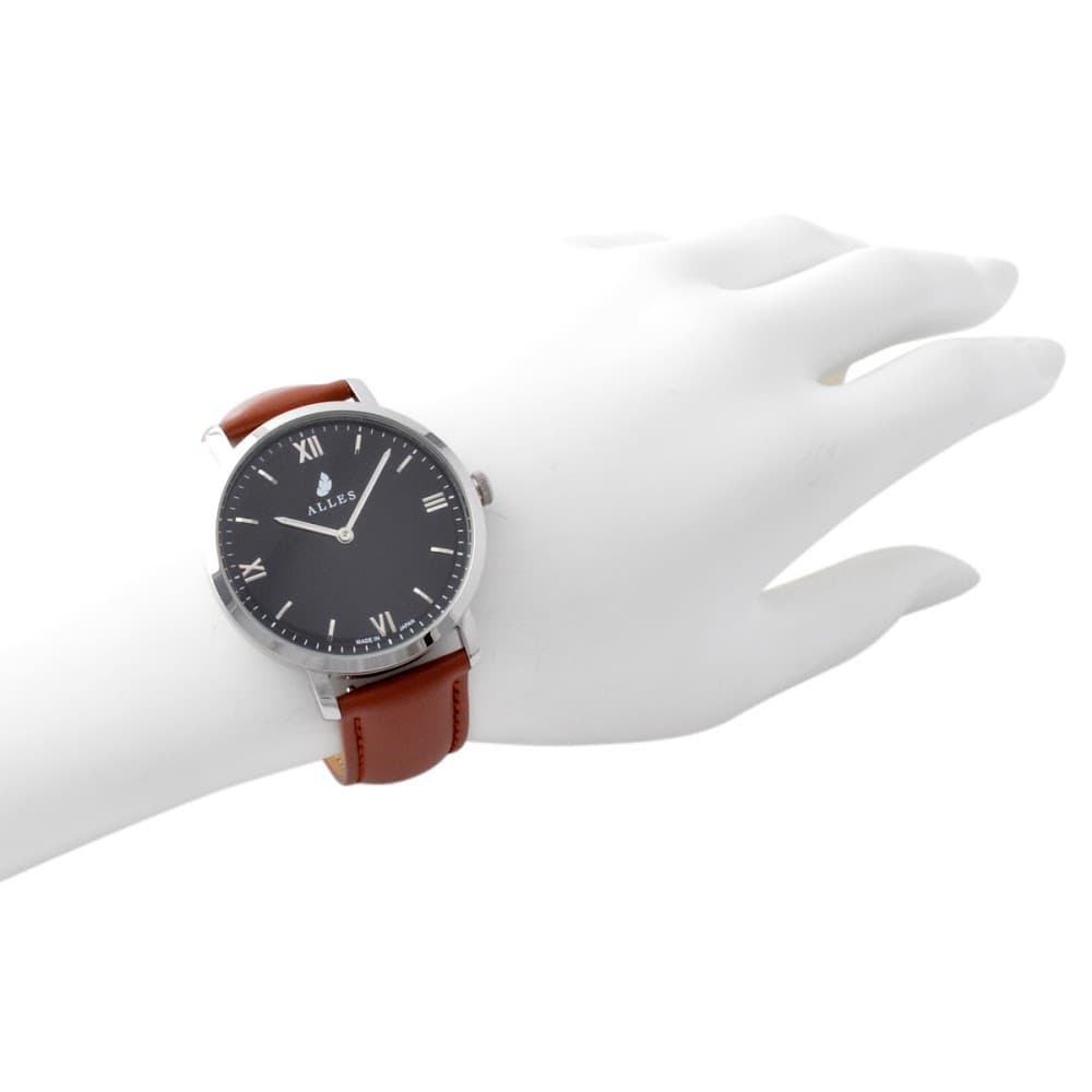 アレス 腕時計 メンズ ALLES wbf19a002 【工具不要で取付簡単！】 腕時計用ベルト カーフ ブラウン 19mm レバーピン 時計バンド 革バンド ベルトのみ