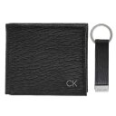 カルバンクライン 二つ折り財布 キーリング付き ギフトセット Calvin Klein Billfold With Coin Pocket（Key Fob Gift Set） Black Leather 31CK330016
