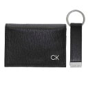 カルバンクライン 名刺入れ カードケース キーリング付き ギフトセット Calvin Klein Black Leather Card Case（Key Fob Gift Set） 31CK330017