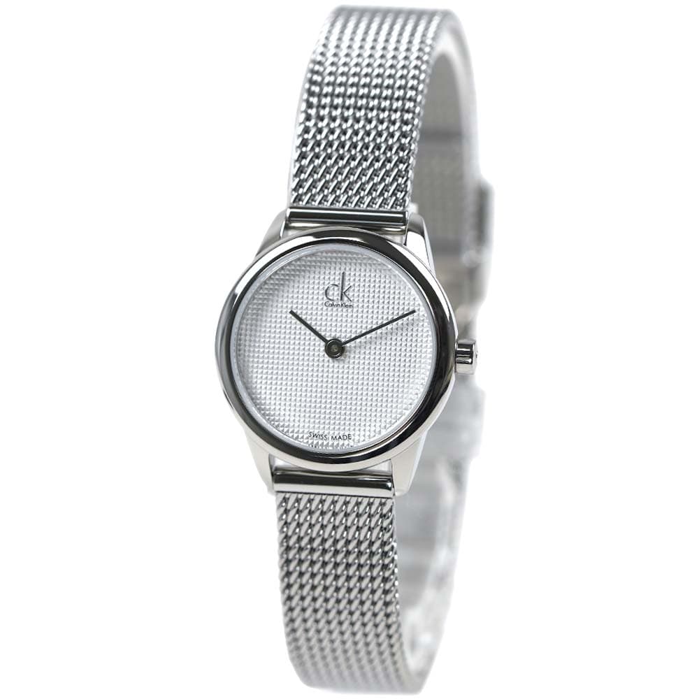 カルバンクライン 腕時計（レディース） カルバンクライン 腕時計 レディース ステンレス メッシュベルト シルバー ホワイト Calvin Klein CK K3M2312Y