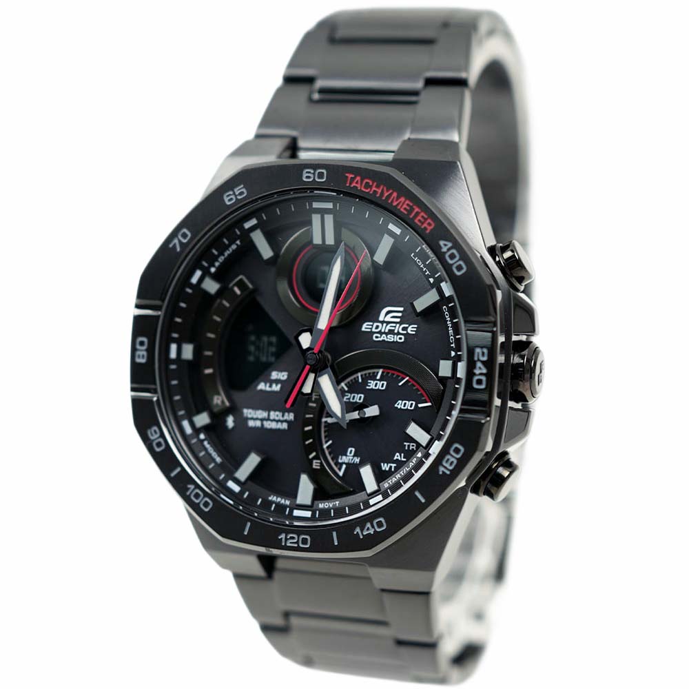 カシオ エディフィス 腕時計 メンズ レディース アナデジ ソーラー ブラック CASIO EDIFICE SOLAIRE CONNECTEE ECB-950DC-1AEF