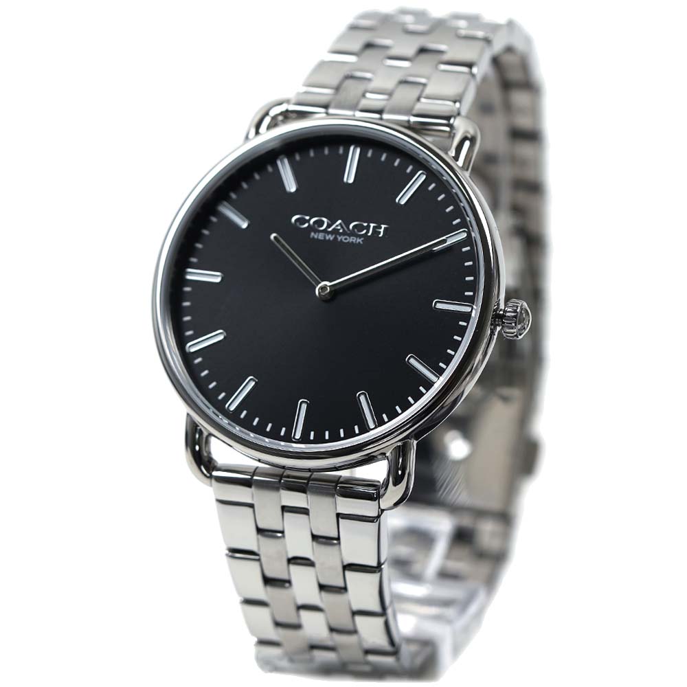 コーチ 腕時計 ペアウォッチ メンズ レディース セット ブラック シルバー ステンレススチール COACH ELLIOT 14000116