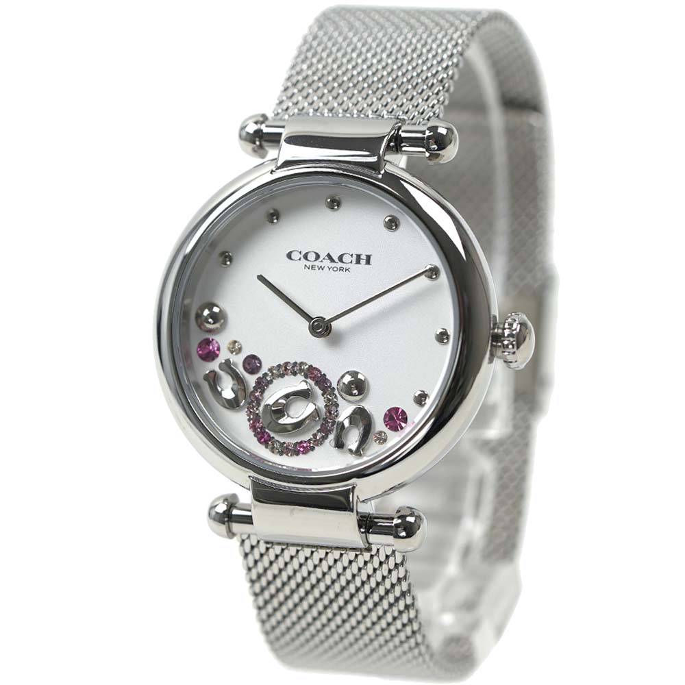 コーチ 腕時計 レディース ケリー シルバー メッシュベルト クリスタル スカルプト COACH CARY 14504002