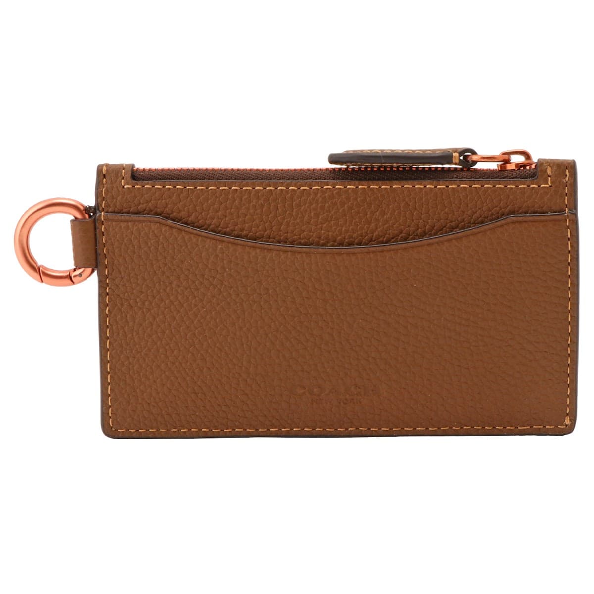 コーチ カードケース コインケース COACH メンズ Dリング付 ジップ スリム ダークサドル ZIP CARD CASE WITH HINGED D-RING C6696-CWH