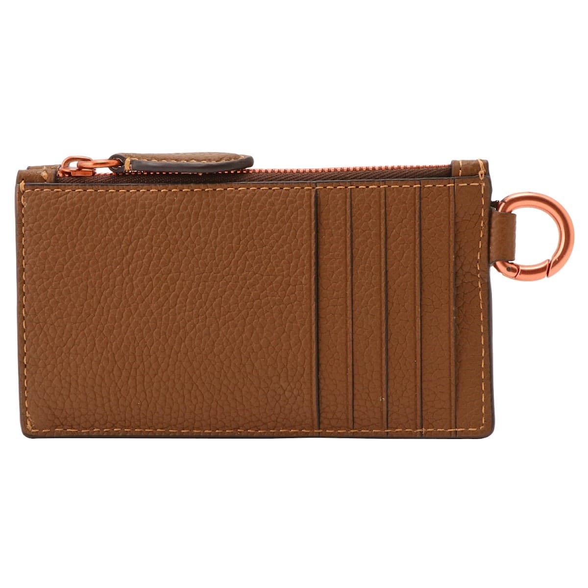 コーチ カードケース コインケース COACH メンズ Dリング付 ジップ スリム ダークサドル ZIP CARD CASE WITH HINGED D-RING C6696-CWH