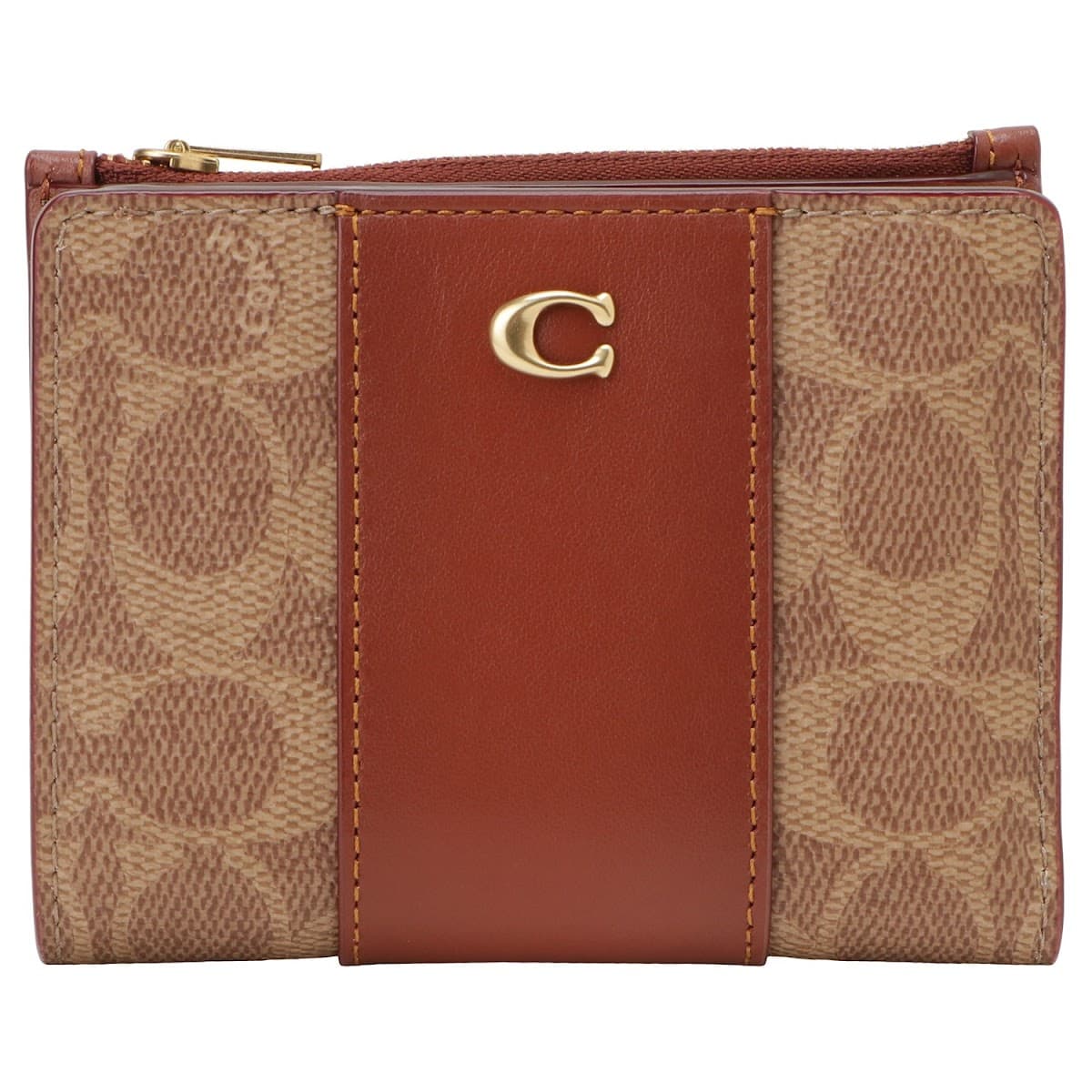 コーチ 二つ折り財布 COACH レディース C8526 B4NQ4 シグネチャー キャンバス タン/ラスト ウォレット SIGNATURE BIFOLD SNAP WALLET C8526-B4NQ4のサムネイル
