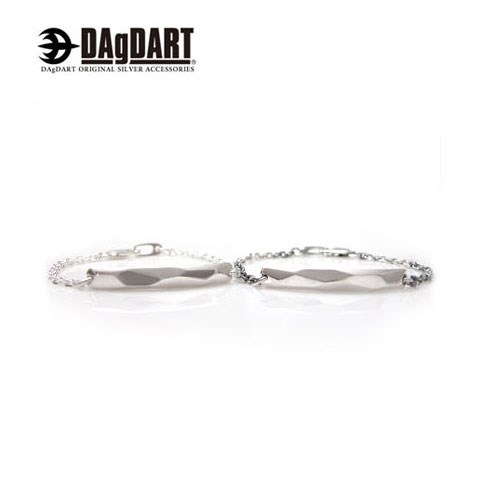 ダグダート DAgDART 刻印OK!クロスライン ペアブレスレット シルバー DB-124-125 【ペアアクセサリー/シルバー925/革/皮/クリスマス/プ...