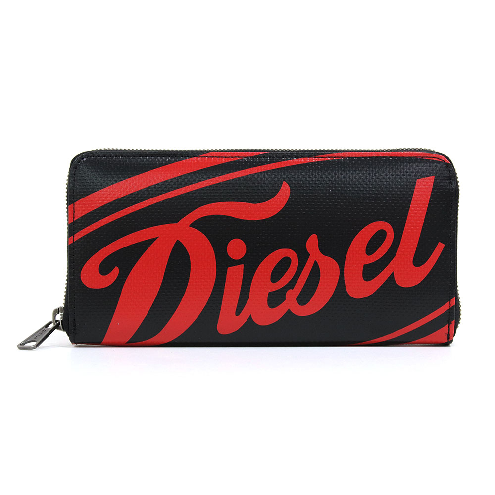 ディーゼル 長財布 ラウンドファスナー DIESEL CIRCUS/24 ZIP Black Polyvinylchloride X08437 P4447 T8013