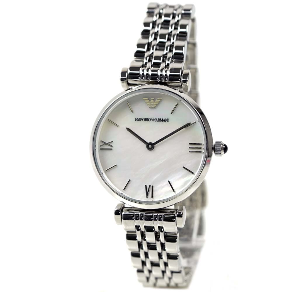 エンポリオアルマーニ AR1789 腕時計（メンズ） エンポリオ アルマーニ 腕時計 レディース EMPORIO ARMANI クラシック ホワイトシェル ステンレスベルト AR1682