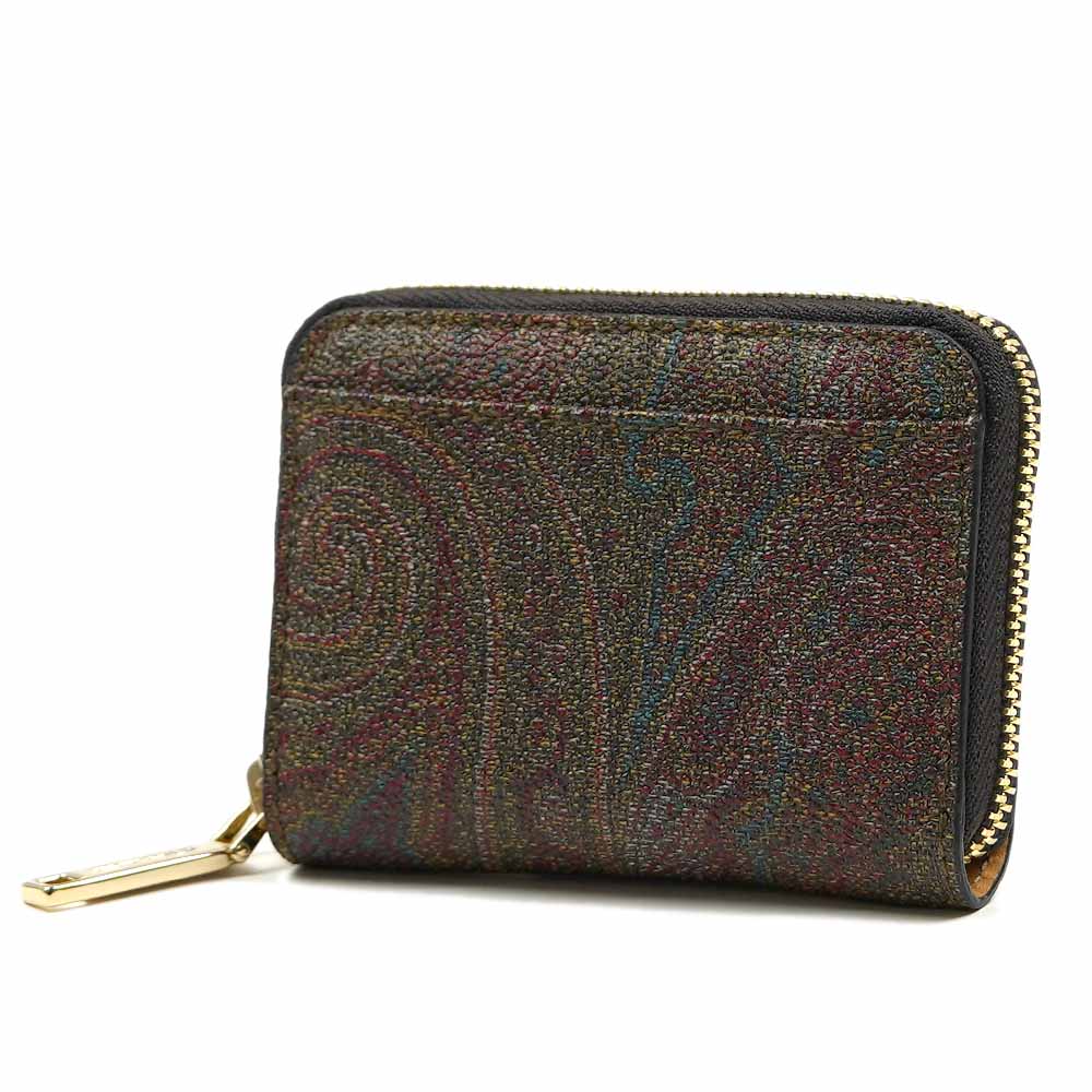 エトロ ETRO コインケース ミニ財布 ラウンドファスナー マットコーティングコットン カーフレザー Wallet Multi Cotton（Matte Coating）Calf Leather 0H684 8010 600