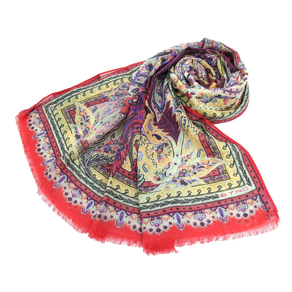 Gg ETRO XJ[t E[ VN }`J[ Scarf Multi Wool/Silk 10007 5619 600