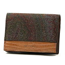 エトロ ETRO カードケース カード入れ マットコーティングコットン カーフレザー Card Holder Multi Cotton（Matte Coating）/ Calf Leather ブラウン(マルチカラー) 1I001 8170 650