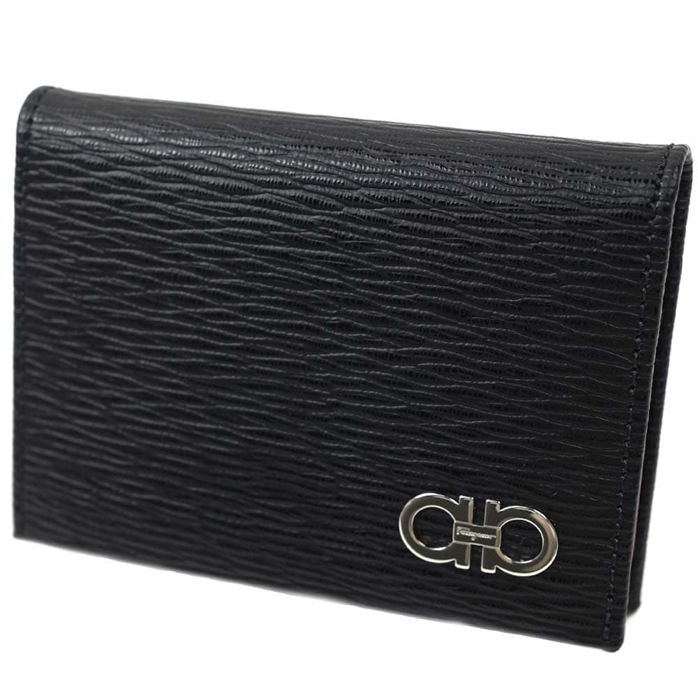 フェラガモ 定期入れ（メンズ） フェラガモ 名刺入れ カードケース メンズ ガンチーニ ブラック レッド Ferragamo 66A062 685948 66A062-685948