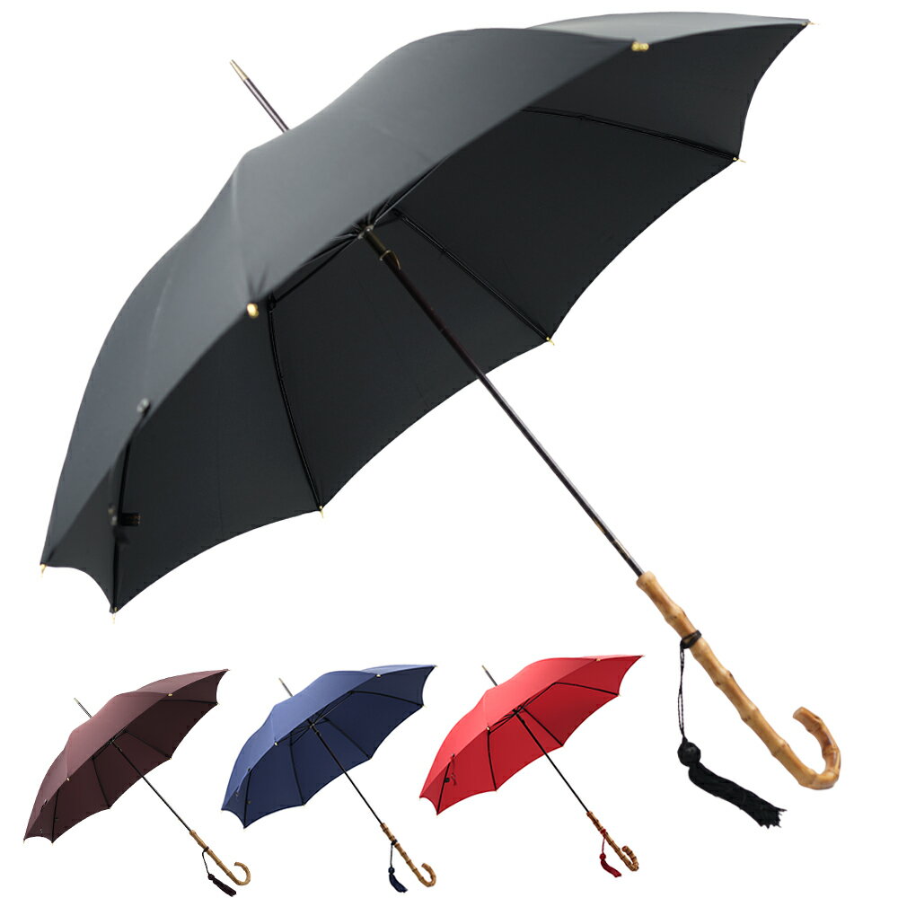 乐天商城 - フォックスアンブレラズ 長傘 レディース 雨傘 日傘 晴雨兼用 タッセル ウォンジー ワンギー 竹手元 バンブーハンドル 全長86cm FOX UMBRELLAS WL4 Whangee Crook Handle Umbrella WL4