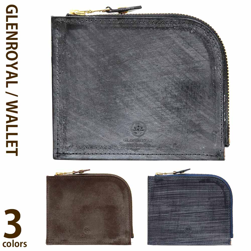 グレンロイヤル L字ファスナー コインケース 小銭入れ ミニ財布 スリム ブライドルレザー 本革 ハンドメイド　GLENROYAL ZIP MINI PURSE Bridle Leather 03-6043