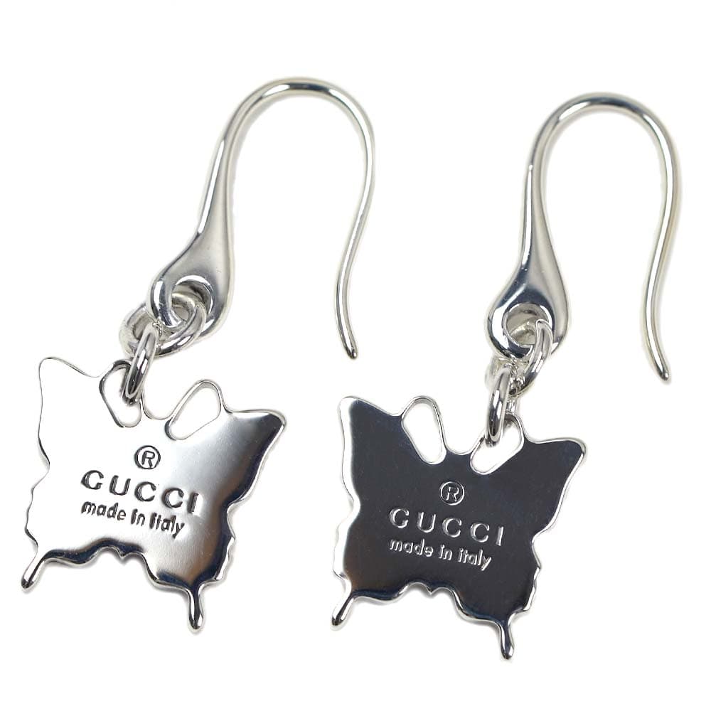 グッチ ピアス（レディース） グッチ ピアス トレードマーク刻印 バタフライモチーフ 蝶 フック シルバー925 TRADEMARK GUCCI 223991-J8400-8106