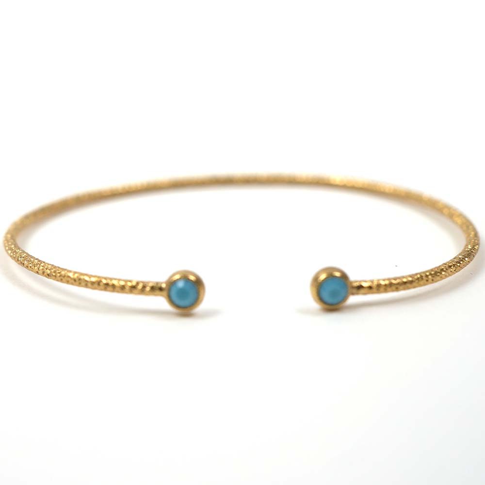 Hanka_in ハンカイン レディース ブレスレット バングル 真鍮 ゴールド ターコイズ ETERNITY BRUSH JONC OUVERT CRISTA...