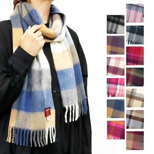 ジョシュアエリス Joshua Ellis カシミア ストール マフラー Cashmere Muffler チェック柄 ボーダー柄 RWC-5